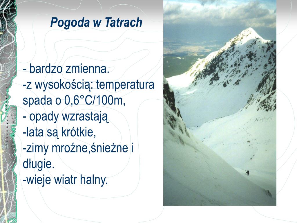 Krajobraz Wysokogórski Tatr ćwiczenia PPT - TATRY-krajobraz wysokogórski PowerPoint Presentation, free