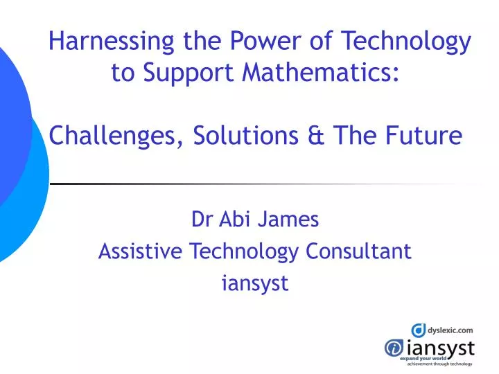 harnessing the power of technology to support mathematics challenges solutions the future n.