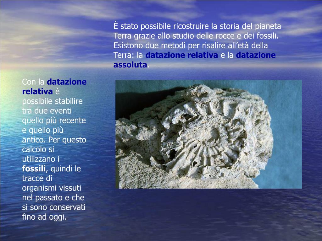 spiegare datazione relativa