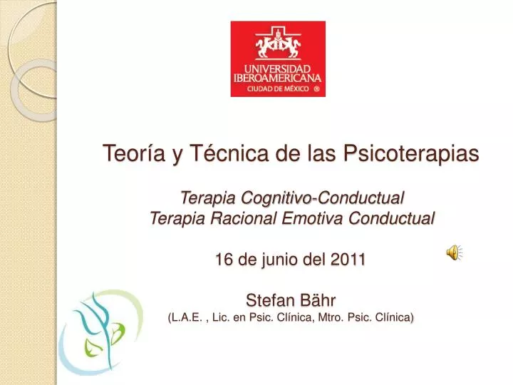 PPT Antecedentes de la Terapia Conductual PowerPoint
