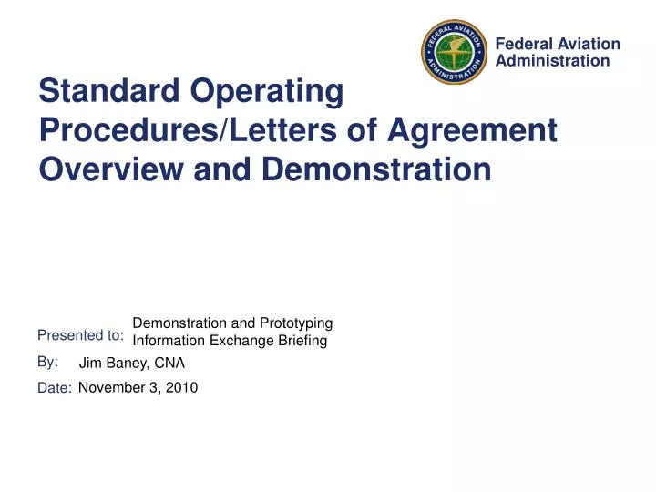 standard operating procedures letters of agreement overview and demonstration n.