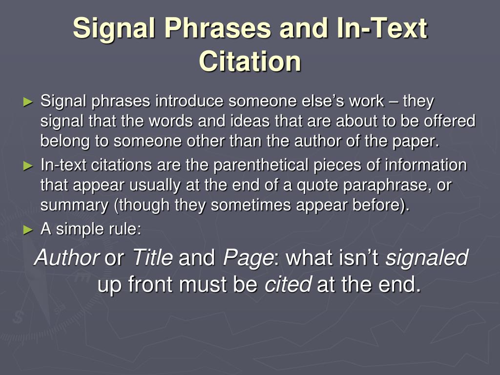 mla signal phrases examples