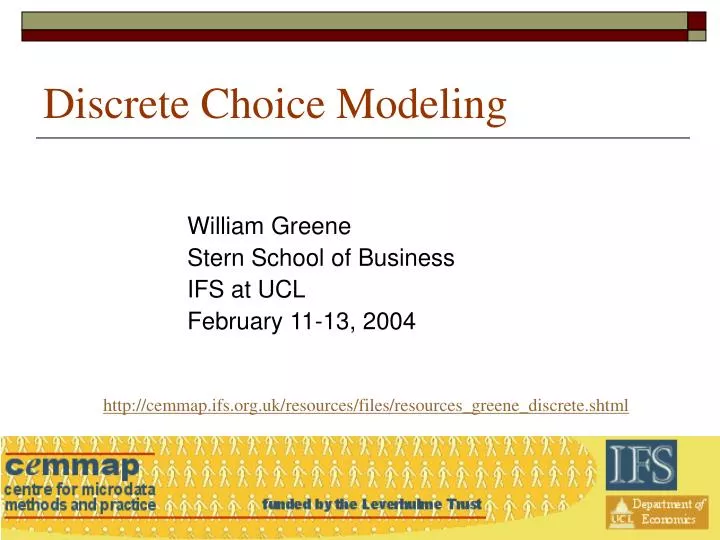 william greene stern school of business ifs at ucl february 11 13 2004 n.