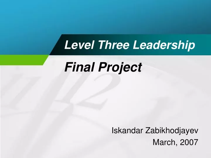 level three leadership n.