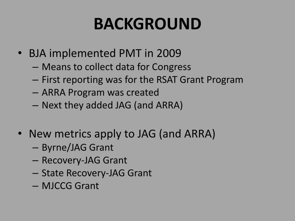 Ppt bja performance measurement tool pmt new metrics effective 4