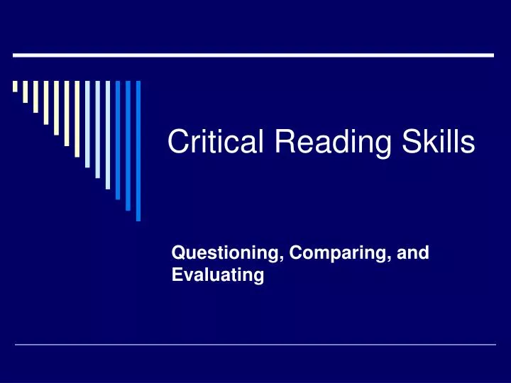 Critical Reading Skills