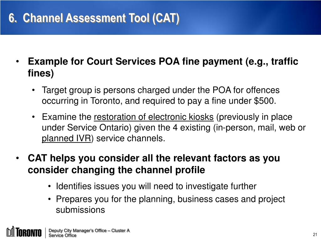 Channel Assessment PPT - Deputy City Manager’s Office – Cluster A & Service Office ...