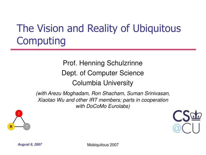the vision and reality of ubiquitous computing n.