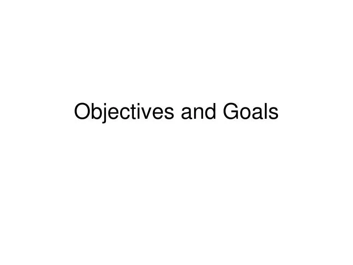 objectives and goals n.