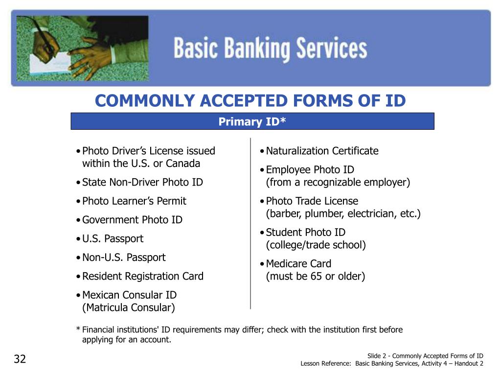 2 Forms Of Id For Bank