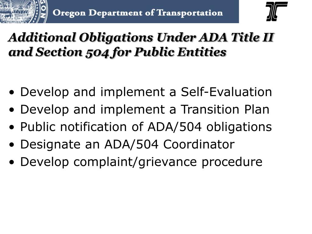 PPT FHWA Title II ADA/Section 504 Program PowerPoint Presentation, free download ID971681