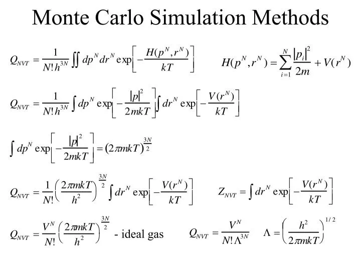Monte Carlo Simulation Methods