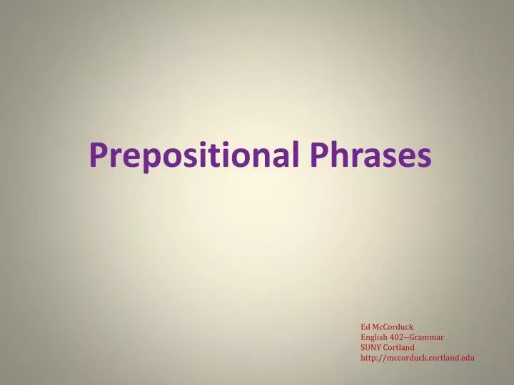prepositional phrases n.