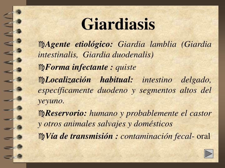 giardiasis agente causal