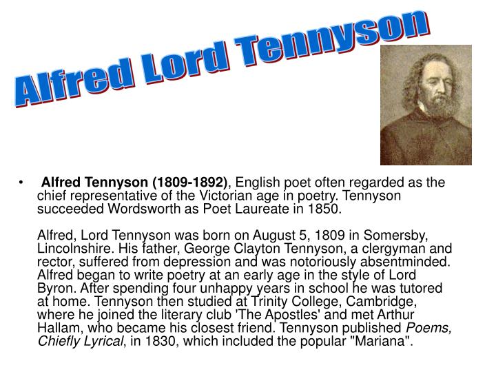 Alfred lord tennyson writing style