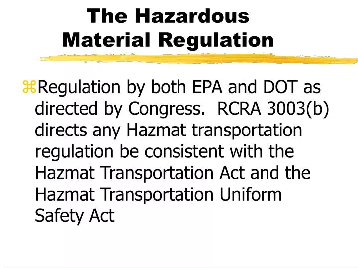 PPT The Hazardous Material Regulation PowerPoint Presentation, free
