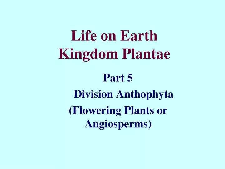 life on earth kingdom plantae n.