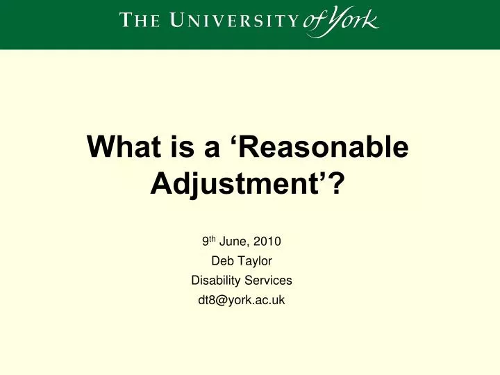 what is a reasonable adjustment n.