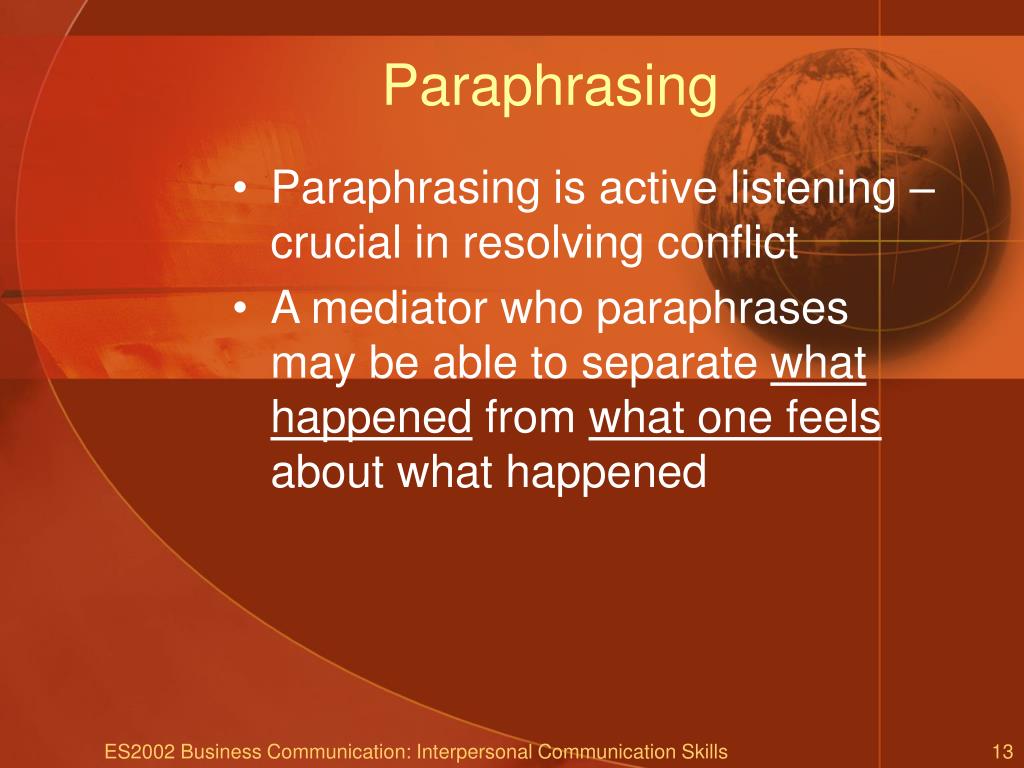 why is paraphrasing important in communication with team members
