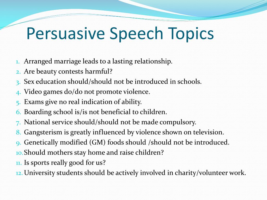 powerpoint for persuasive speech