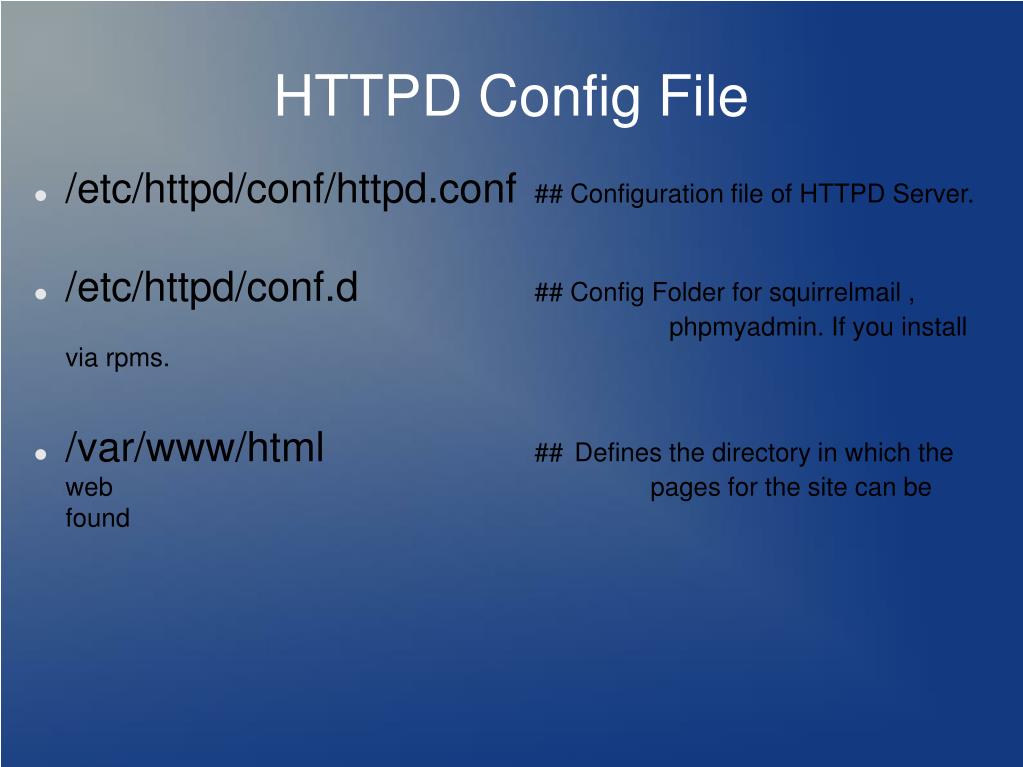 Conf configuration