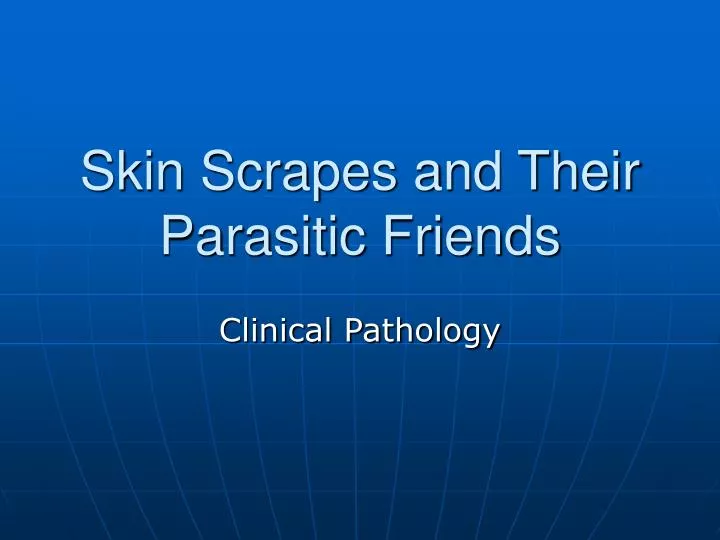 skin scrapes and their parasitic friends n.