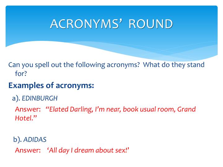examples of acronyms examples of acronyms