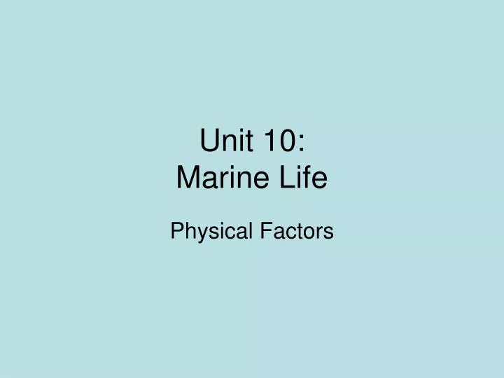 unit 10 marine life n.