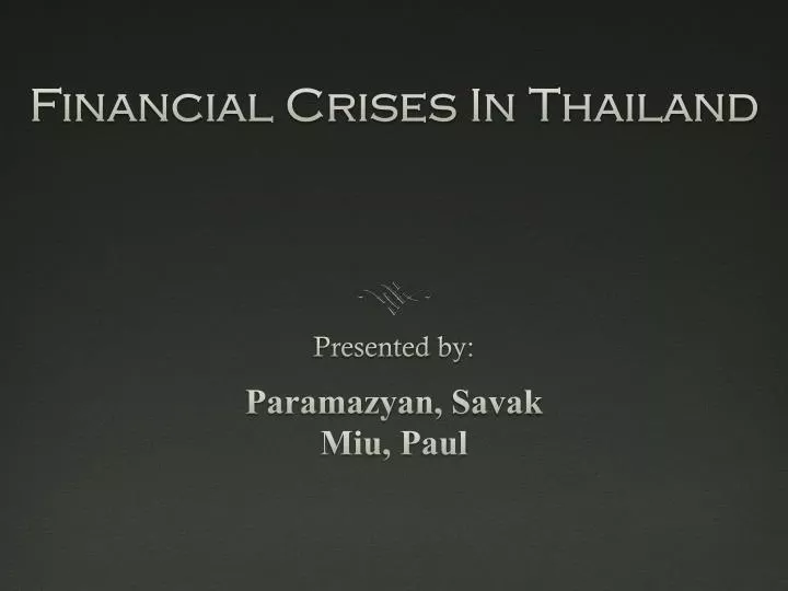 financial crises in thailand n.