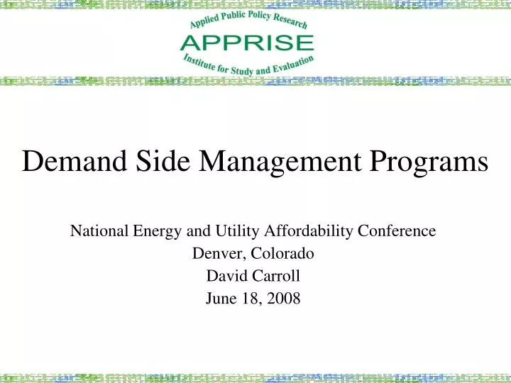 PPT Demand Side Management Programs PowerPoint Presentation Free 