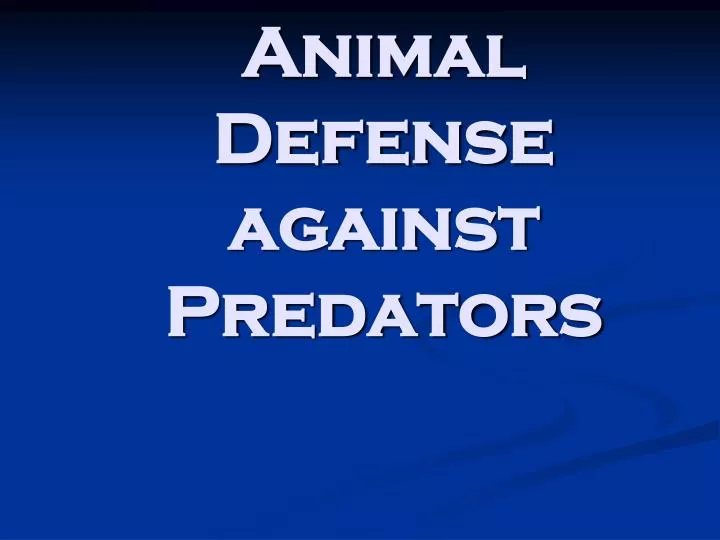 animal defense against predators n.