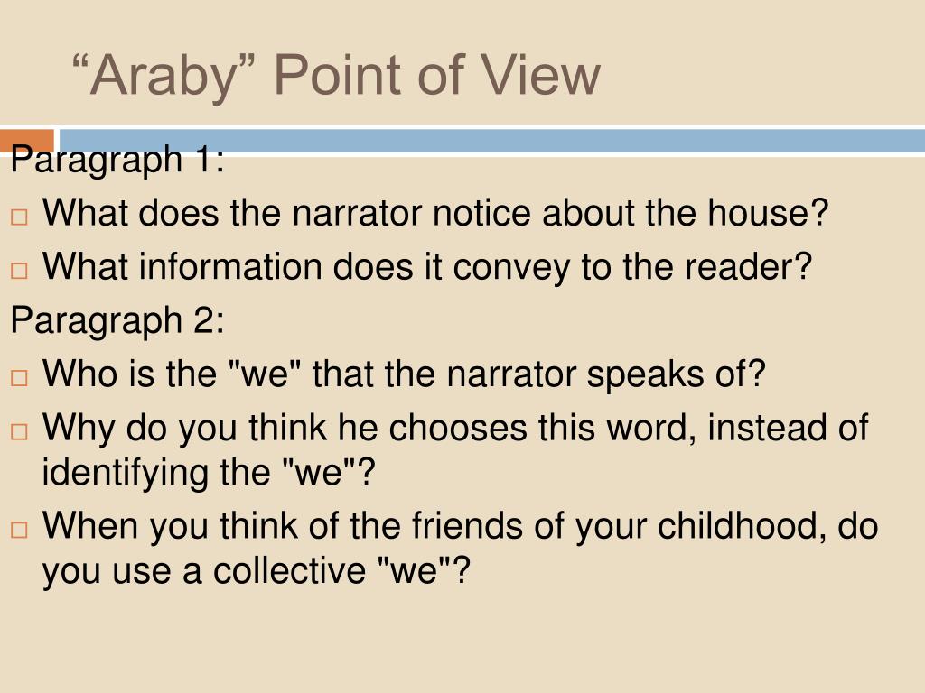 araby point of view