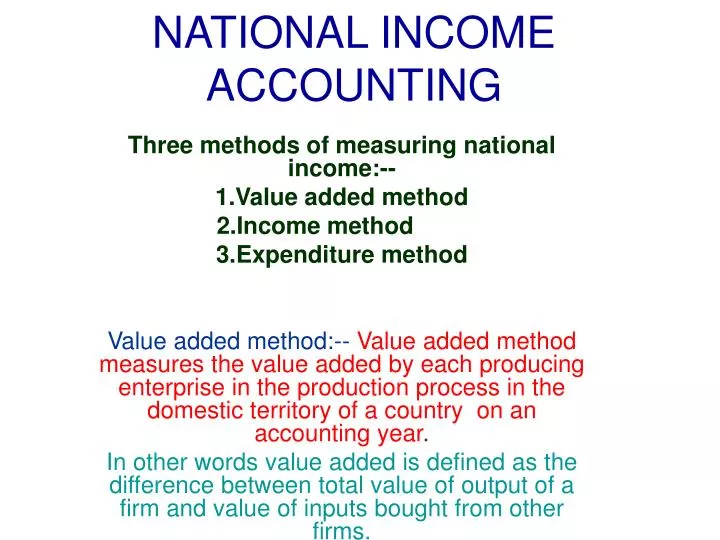 PPT - NATIONAL INCOME ACCOUNTING PowerPoint Presentation, free download ...