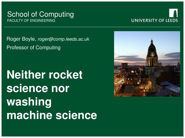 neither rocket science nor washing machine science n.