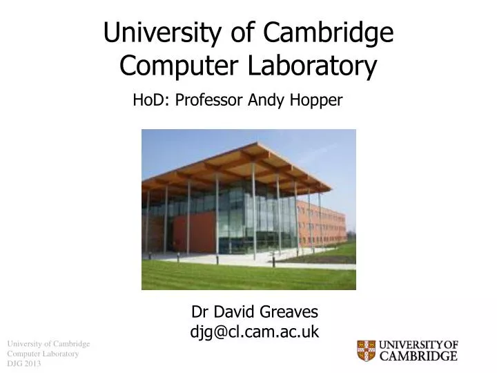 university of cambridge computer laboratory n.