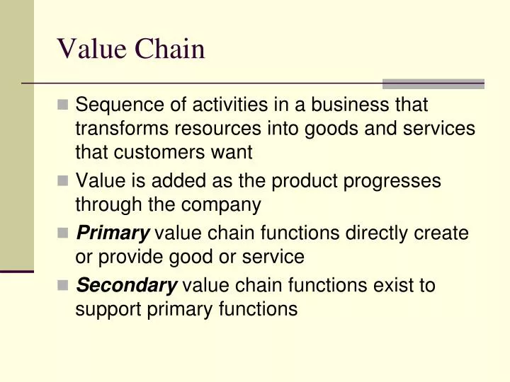 value chain n.