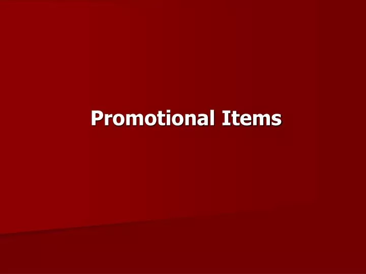 promotional items n.