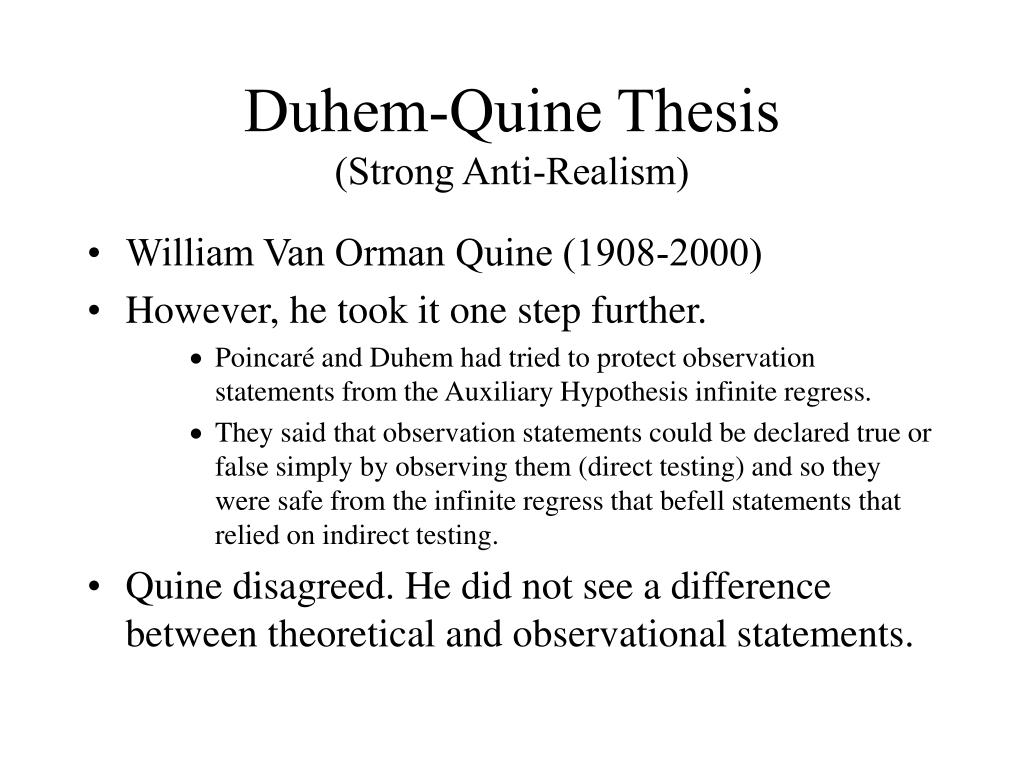 duhem quine thesis