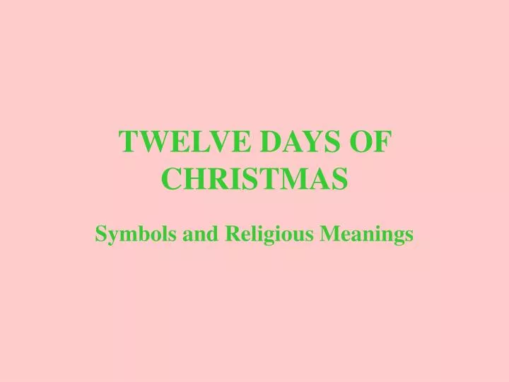 twelve days of christmas n.