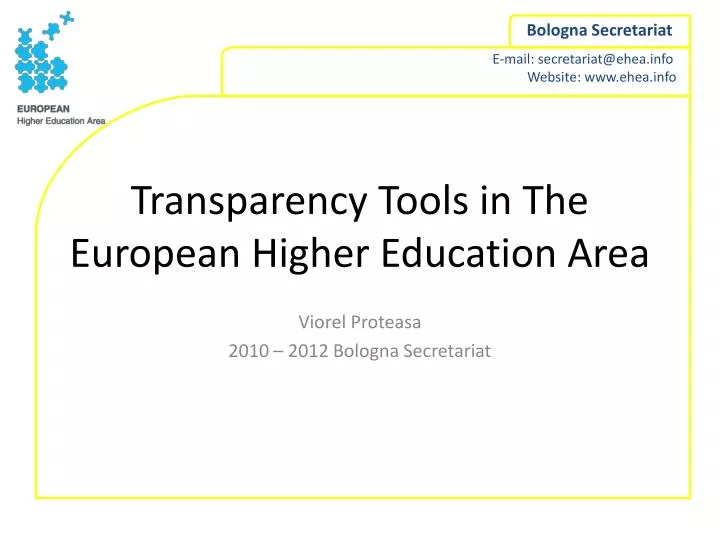 transparency tools in the european higher education area n.