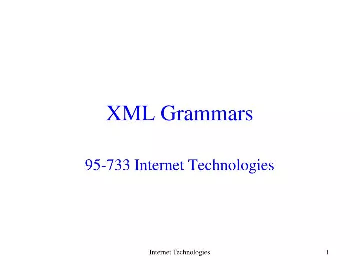 xml grammars n.