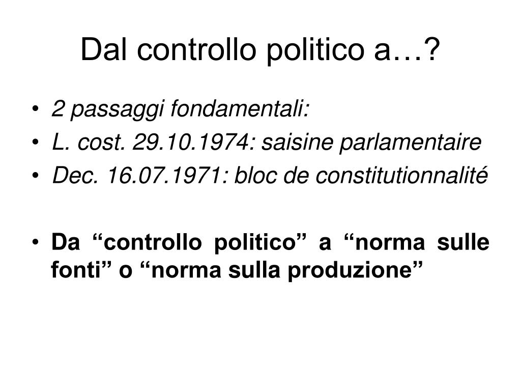 PPT - L’evoluzione del giudizio di costituzionalità: alcuni esempi