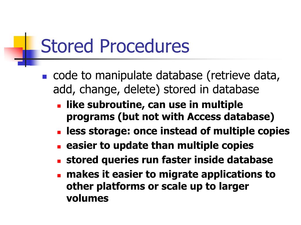 PPT Stored Procedures PowerPoint Presentation, free download ID98456