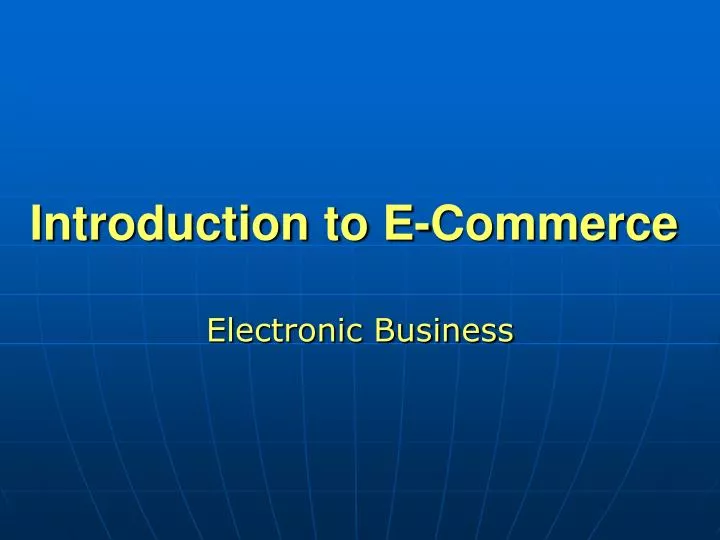introduction to e commerce n.