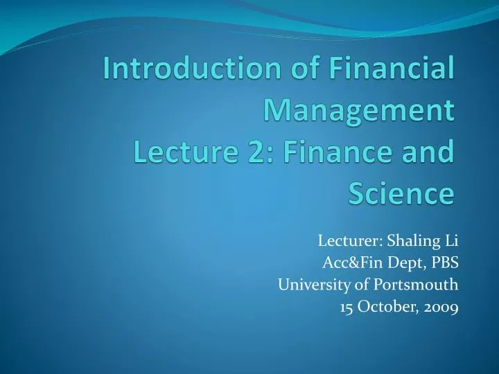 research about financial management