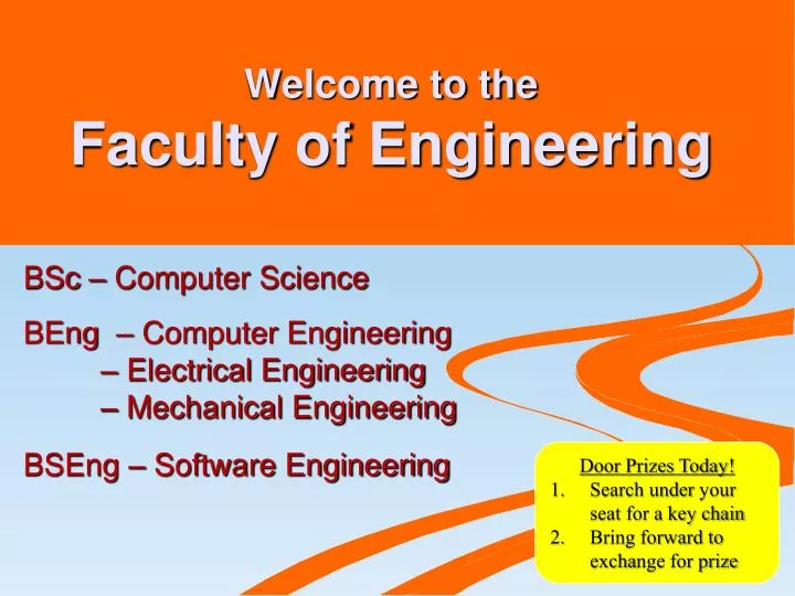 Ppt Welcome To The Faculty Of Engineering Powerpoint Presentation 