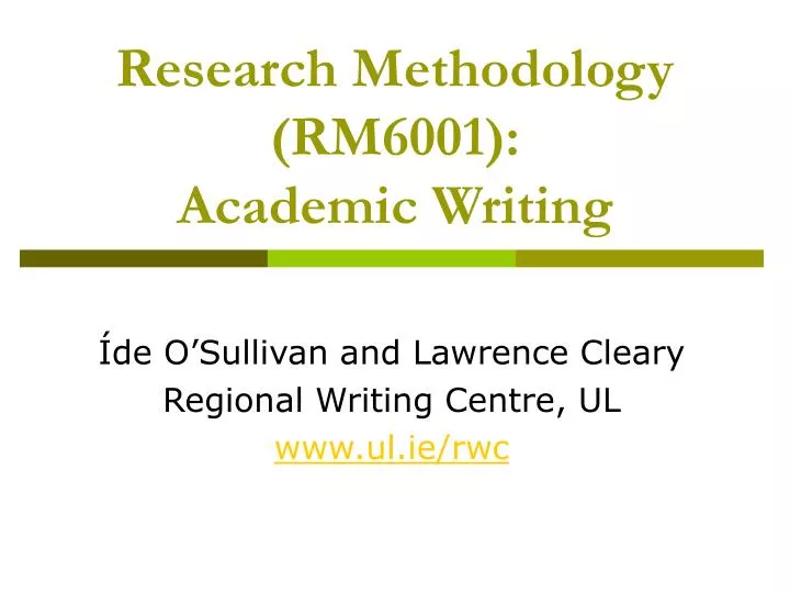 methodology of academic writing