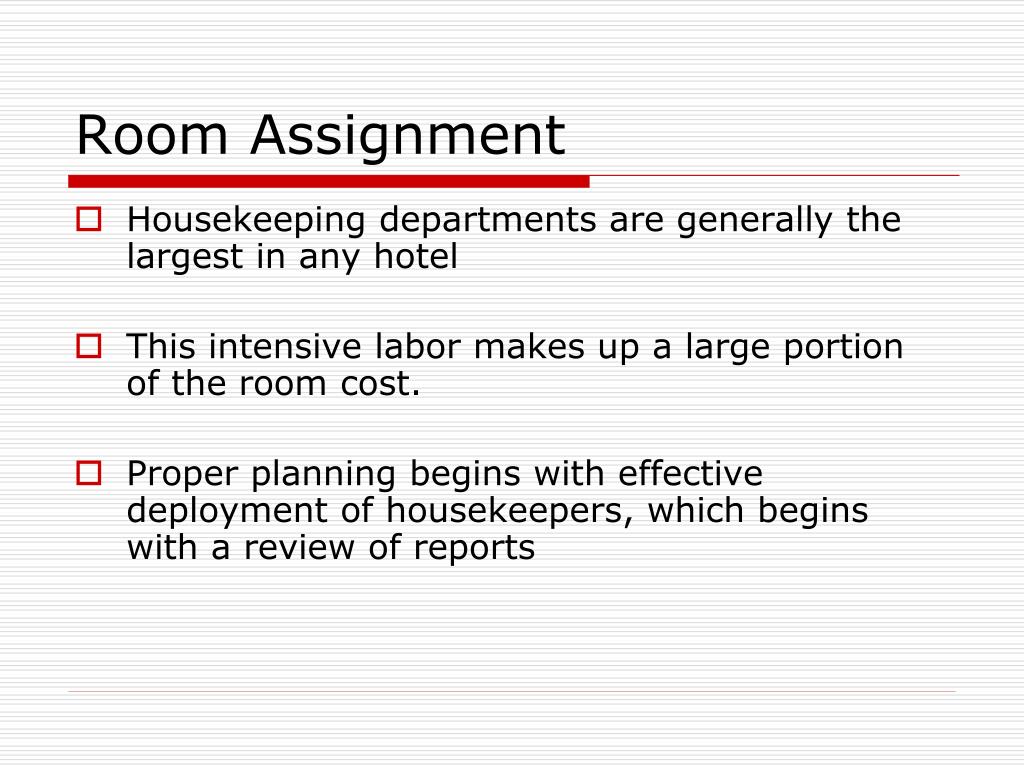 housekeeping assignment