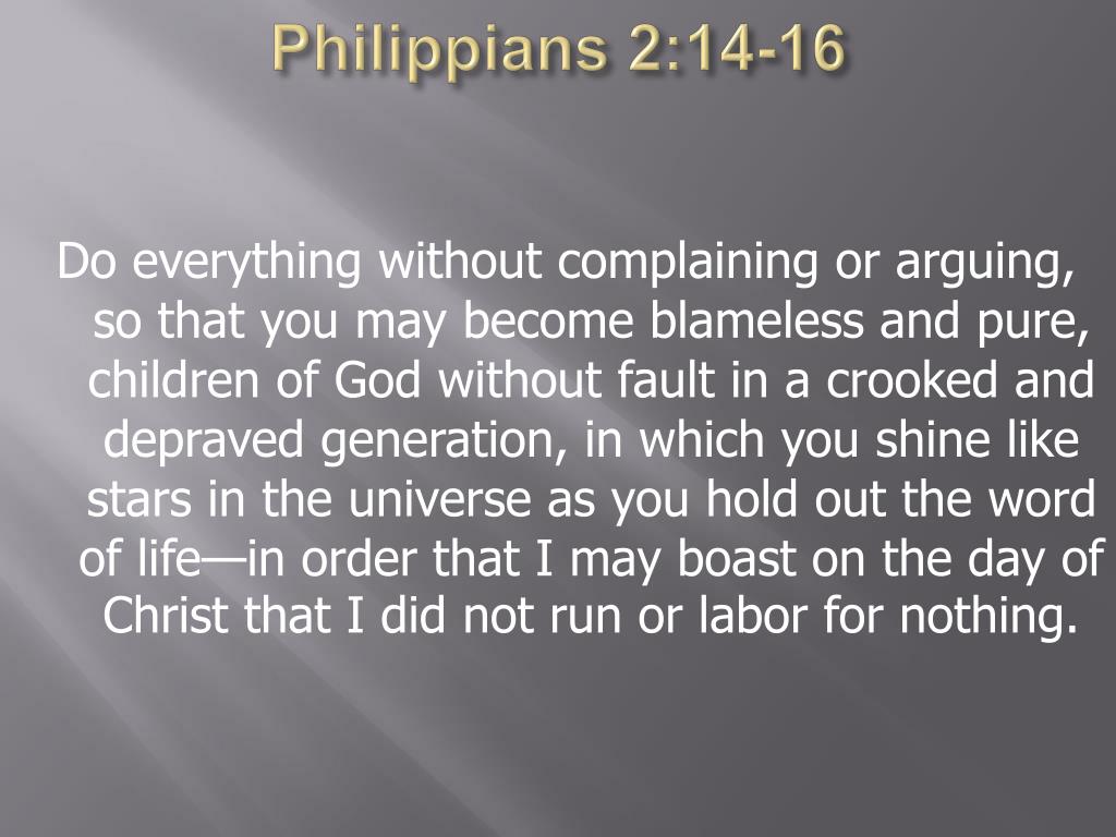 Ppt - Philippians 2:14-16 Powerpoint Presentation, Free Download - Id:985632