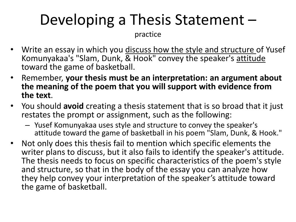 a thesis statement about reading
